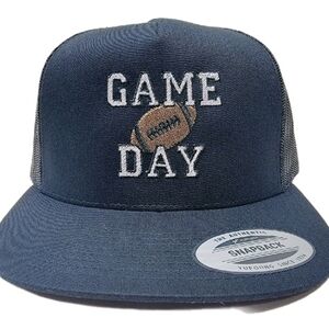 Game Day Football Direct Embroidered Mesh Adjustable Flat Bill Trucker Hat Cap